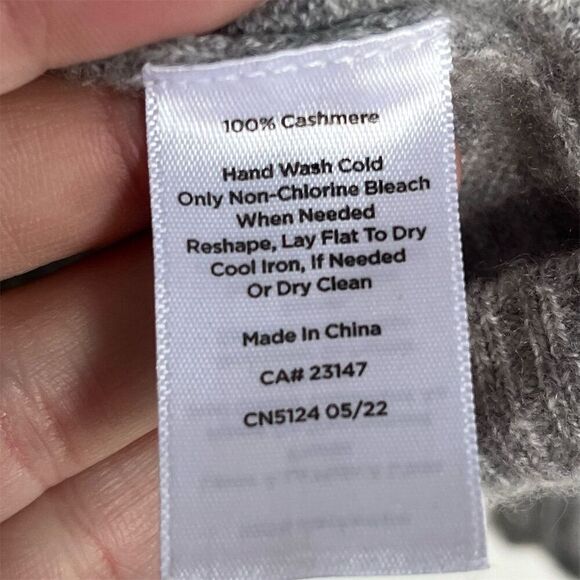 Talbots Women's Cashmere Crewneck Sweater Gray Pullover Size L - Picture 5 of 7